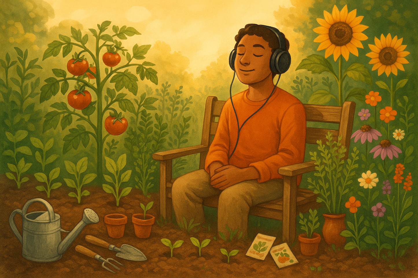 growing garden listening to music