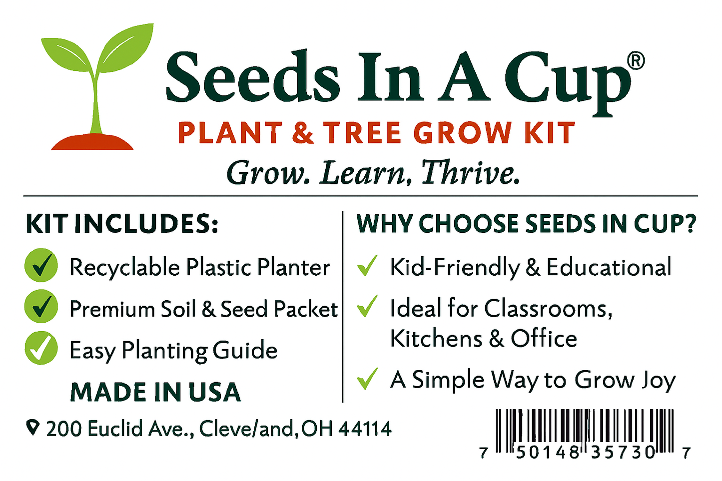 Seeds In A Cup® Original Tree Grow Kit- Multiple Varieties