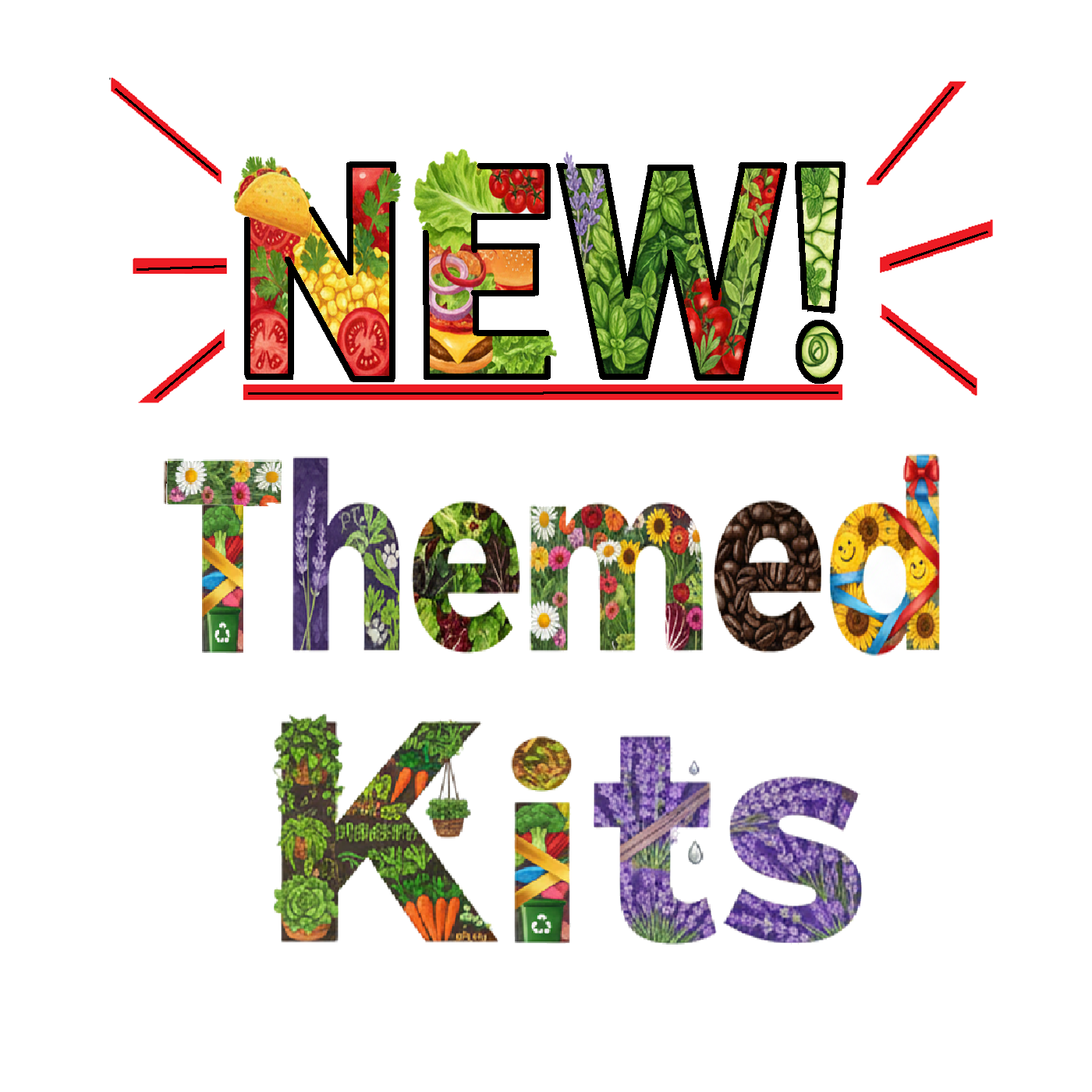 Themed garden kits collection by Seeds In A Cup® — curated seed starter sets for tacos, cocktails, wellness, and every occasion.