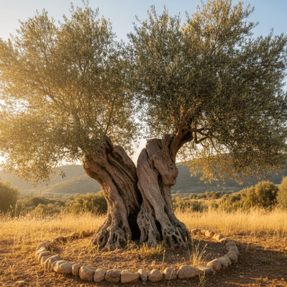 Olive tree seedling grown from seed with the Seeds In A Cup® Tree Growing Kit — Olive variety.