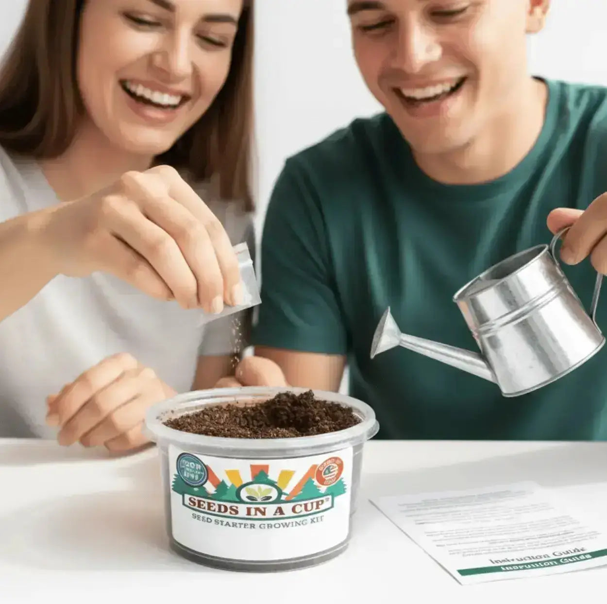 How to plant Jalapeno Pepper (Capsicum annuum) seeds: Step-by-step seed starting process using the Seeds In A Cup grow kit with real soil and moisture-retaining lid.
