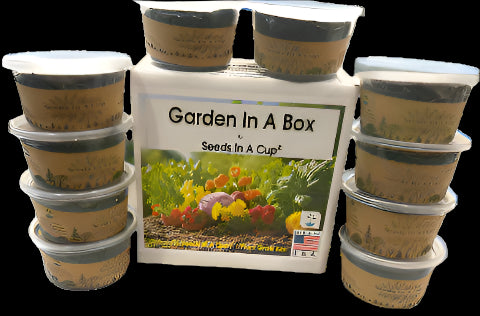 Garden in A Box by Seeds In A Cup® - Custom Vegetable & Herb Seed Kits, Pick 10 Varieties, Easy All-in-One Gardening Starter, 50+ Plant Options - Seeds In A Cup®